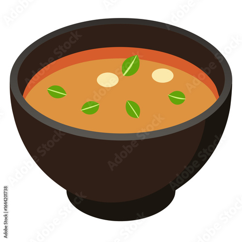Miso Soup on White Background