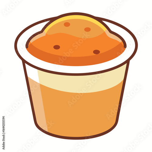 Pudding Cup on White Background