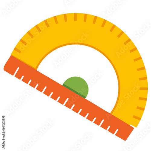 Protractor on White Background