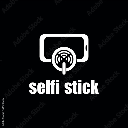 selfie stick logo design vector format