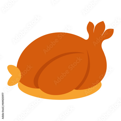 Roast Turkey on White Background