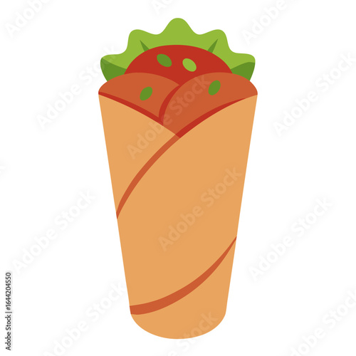 Shawarma Wrap on White Background