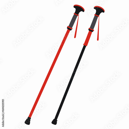 Trekking Poles on White Background