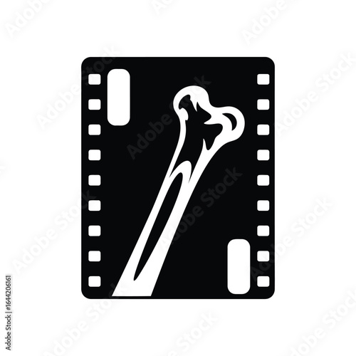 black and white bone x-ray film clip art preview