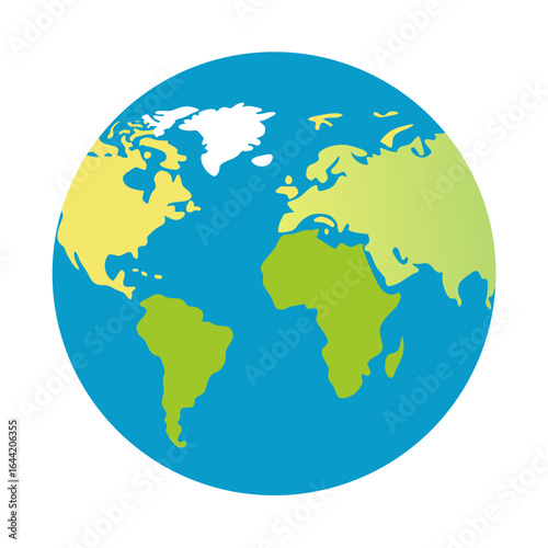 World Map on White Background