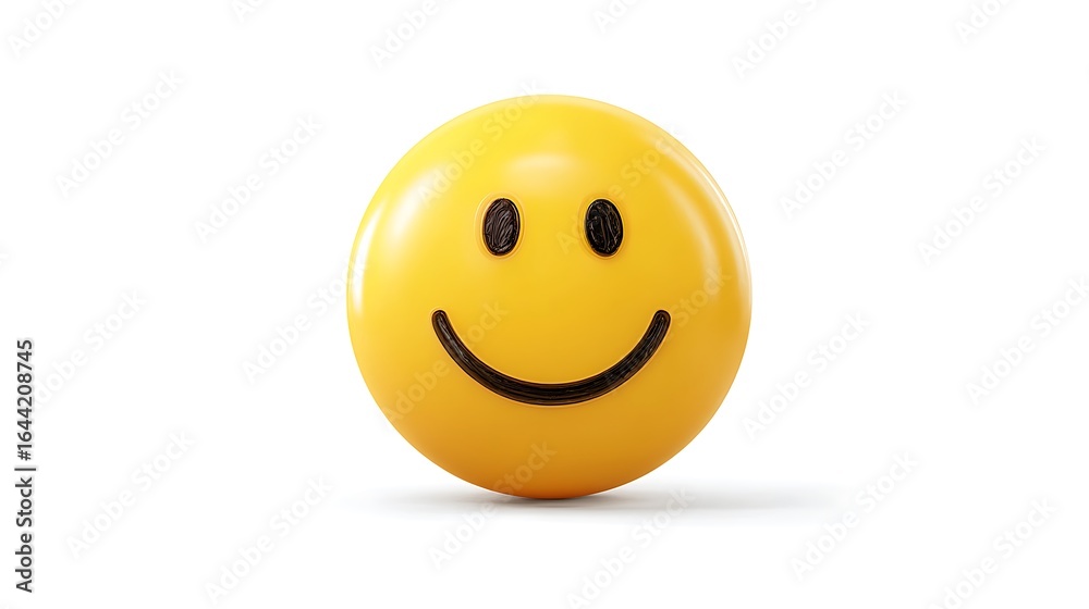 Fototapeta premium happy smiley face emoji isolated on the white background 