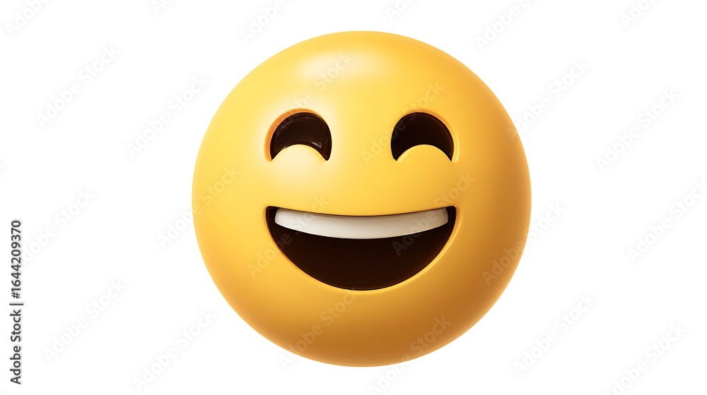 Fototapeta premium Smiling face emoji isolated on the white backhand