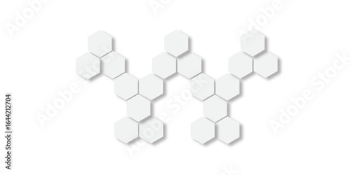 Blue futuristic geometric seamless hexagon pattern of pills isolated on white background