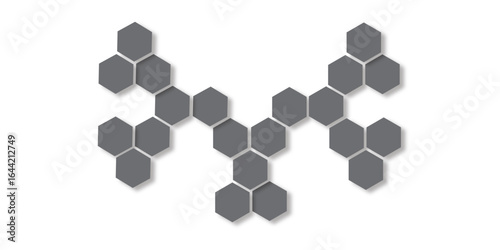 Abstract 3D geometric hexagon pattern wallpaper with honeycomb structure