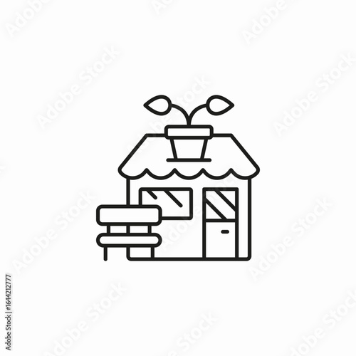 flower shop building icon sign vector