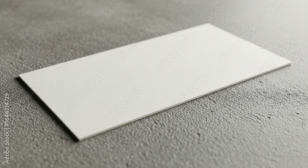 Fototapeta premium Blank White Card on Textured Gray Background for Mockup.