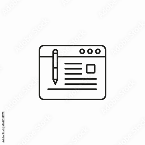 website content editing icon sign vector