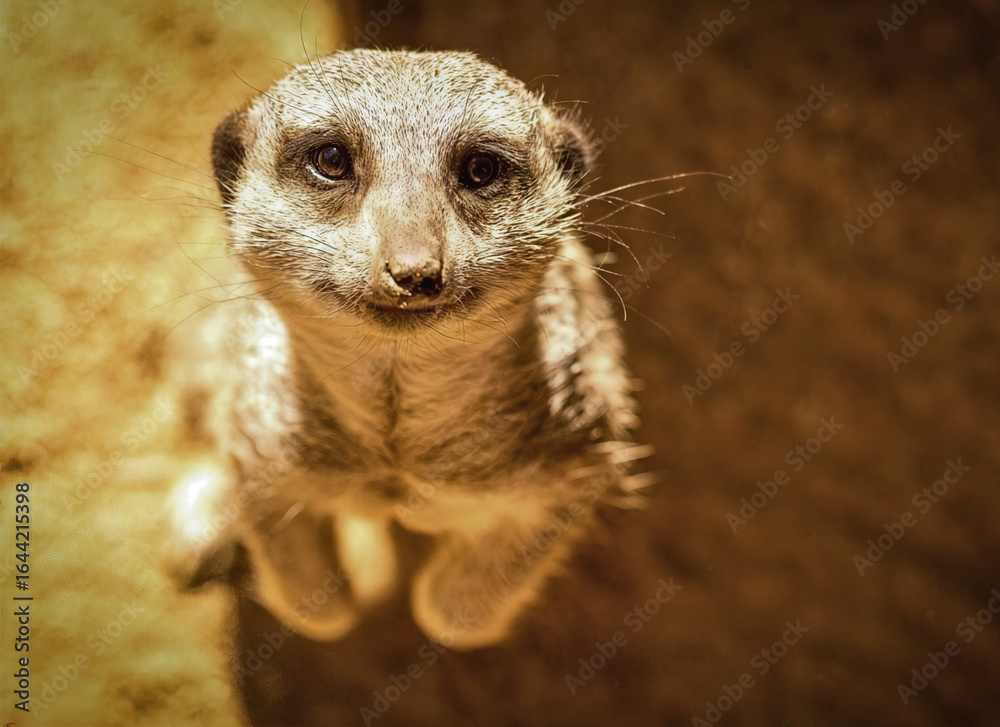 Fototapeta premium Meerkat Looking Up Toward Camera