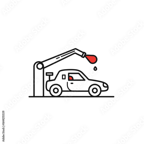 Car being refueled by a fuel nozzle 