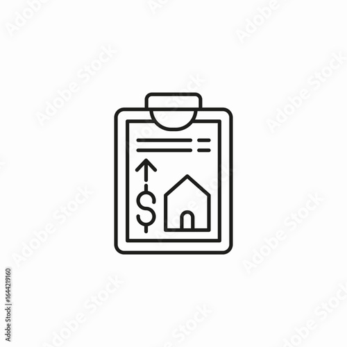 housing price increase icon sign vector