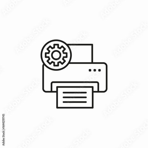 printer settings gear icon sign vector