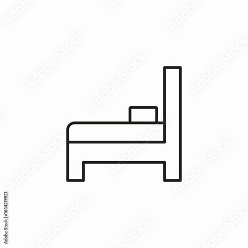 single bed room icon sign vector