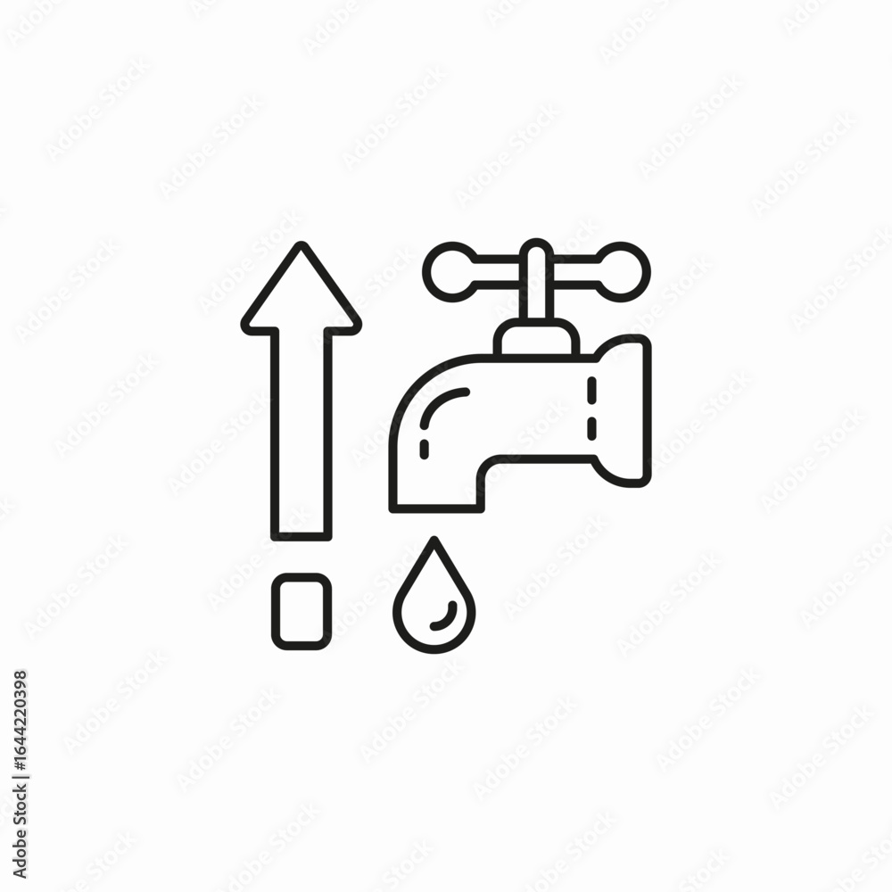 water consumption increase icon sign vector water consumption increase icon sign vector