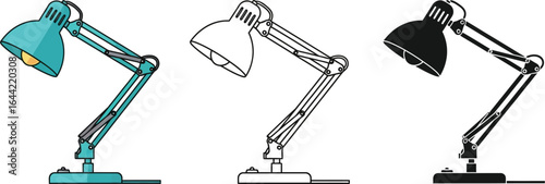 Desk lamp vector illustration adjustable lamp study lamp set
