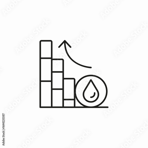 water level increase icon sign vector