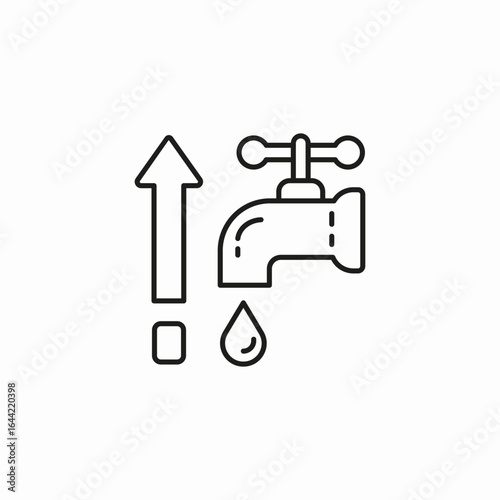 water consumption increase icon sign vector