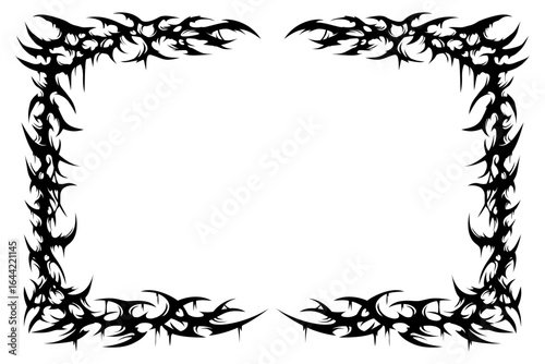 Death metal spike frame horizontal, slamming death metal frame for flyer, poster, print or layout