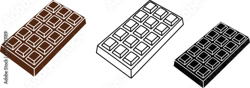 Chocolate bar illustration set delicious sweet treat food