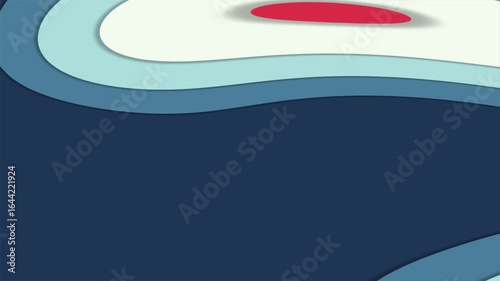 Fluid waves background, flat paper cut design. Greece marine colored liquid gradients. Seamless loop 4k animation.
