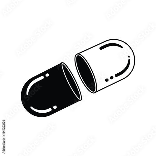 capsule pill silhouette for medicine pharmaceutical and healthcare icon design