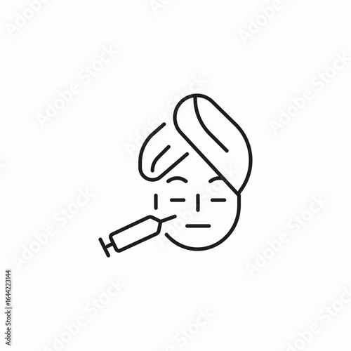 botox injection facial treatment icon sign vector