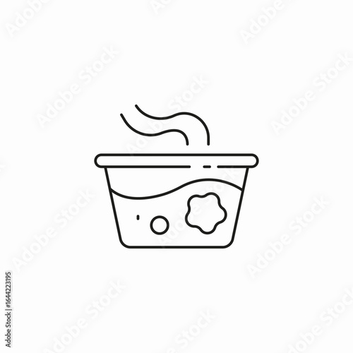 bowl with steaming water icon sign vector