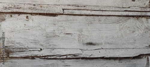 Weathered Wooden Planks Painted White Adorn an Old Wall in a Rustic Setting Reminiscent of Bygone Craftsmanship