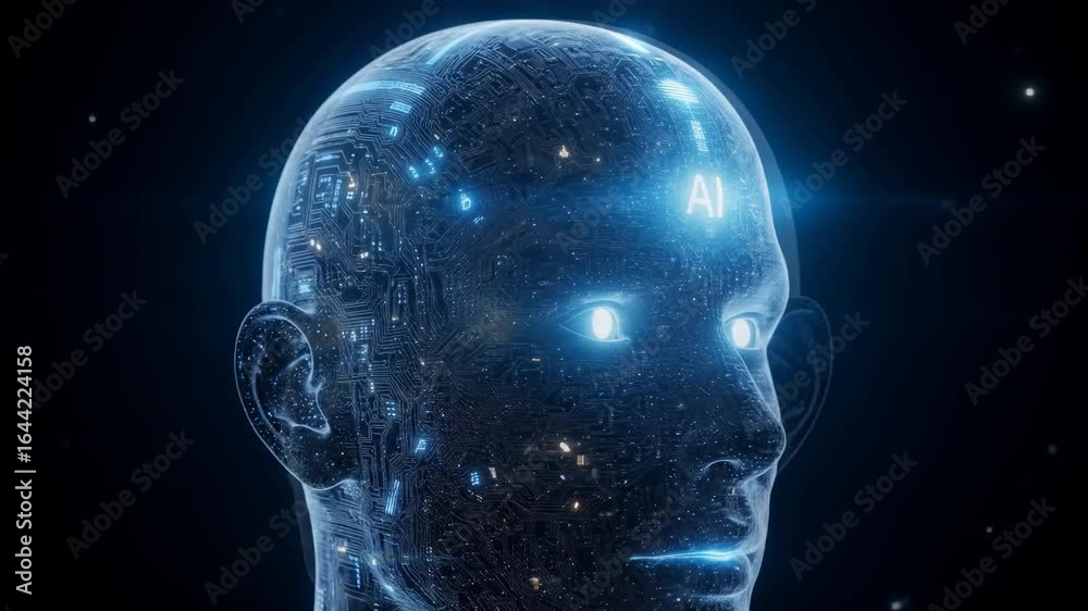 Digital ai human head illustration Digital ai human head illustration
