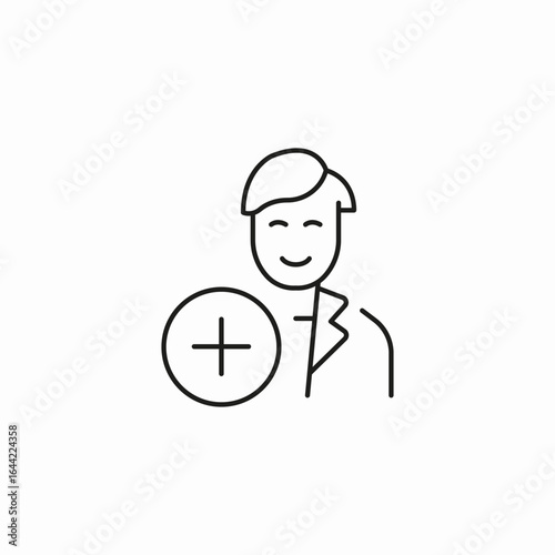 new patient doctor add icon sign vector
