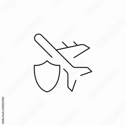 travel insurance plane icon sign vector