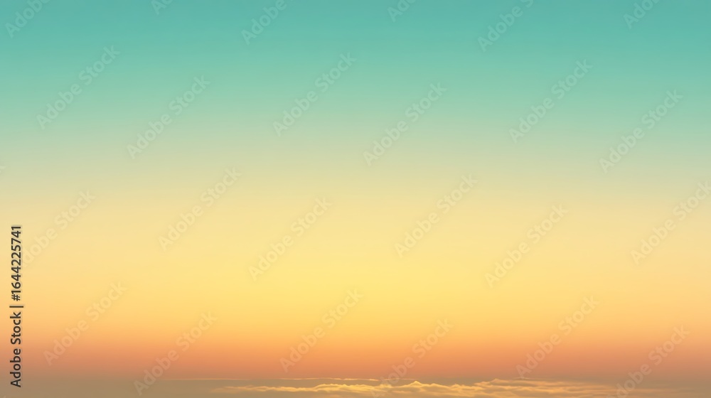 Fototapeta premium Gradient sky teal yellow orange abstract calm sunrise sunset background