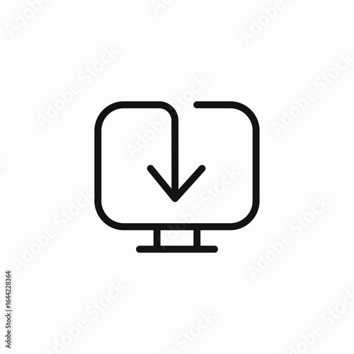 monitor with download icon sign vector