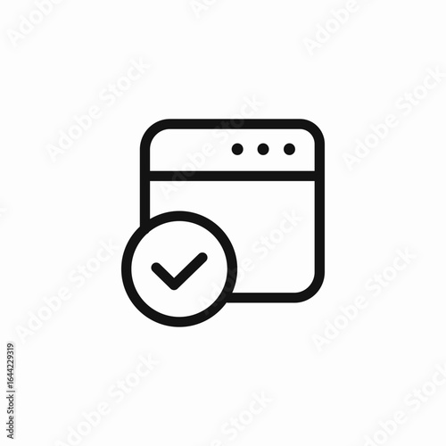 verified browser window icon sign vector