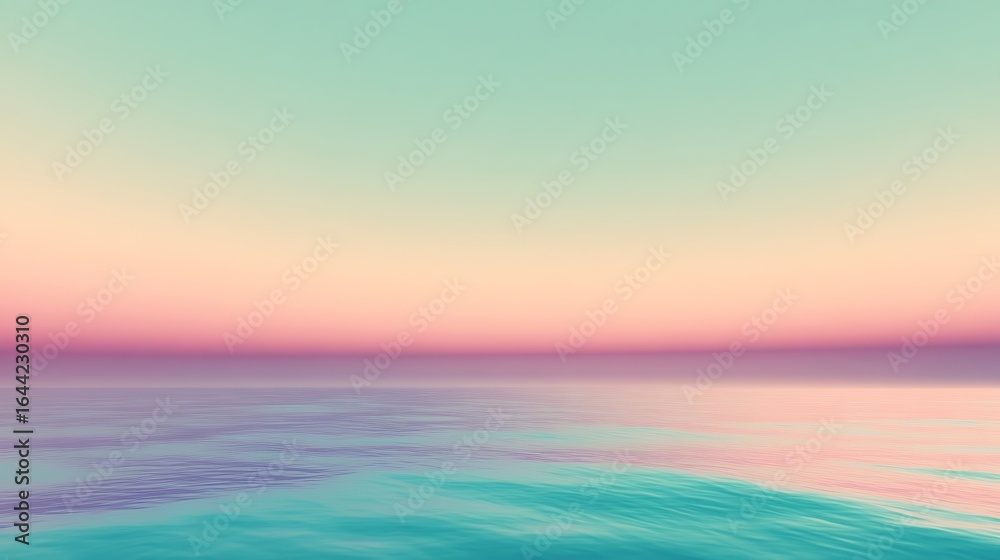 Obraz premium Tranquil ocean at sunset gentle waves pastel sky colors serene landscape