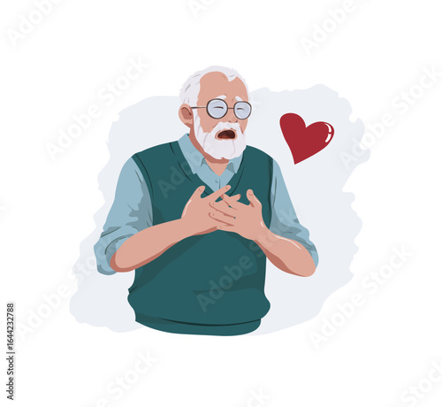 vector style illustration of a sickness - Heart attack.