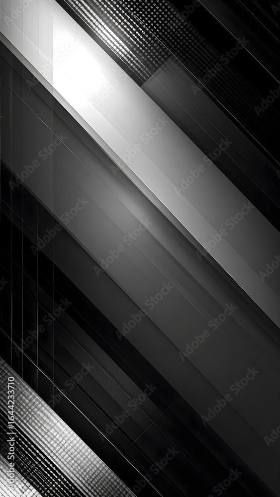Obraz premium Fondo abstracto en blanco y negro con líneas diagonales metálicas