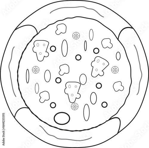 Pizza line art vector design, popular fast food in the world .