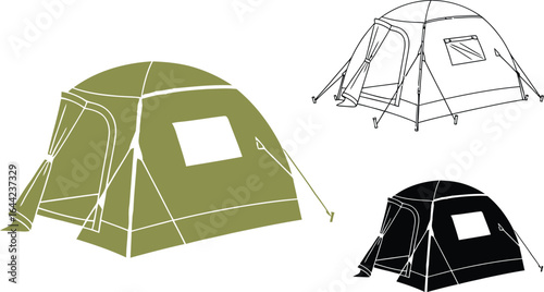 Camping tent vector illustration outdoor adventure design