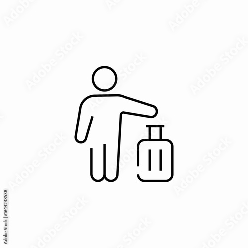 person with luggage icon sign vector