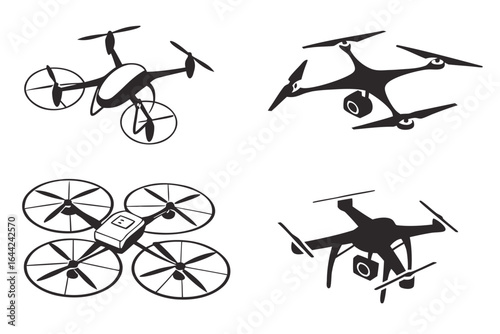 Vector art of collection of drone vector isolated on white background for your design