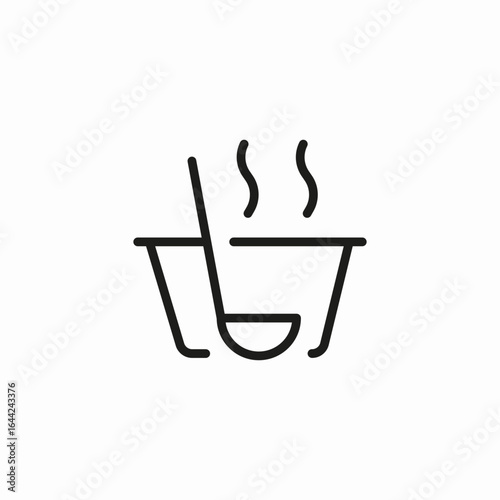 hot soup ladle icon sign vector