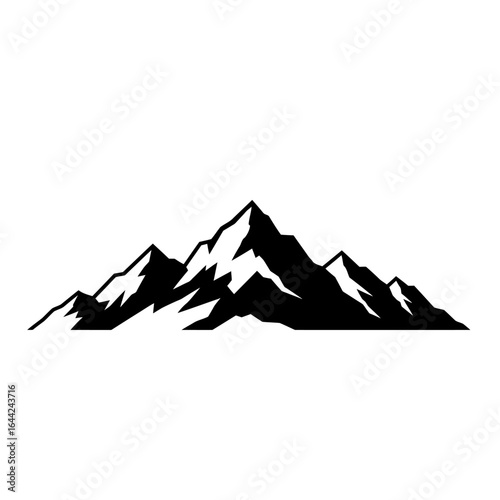 rocky mountains vector illustration, alps mountain silhouette inspirational for label and badge logo