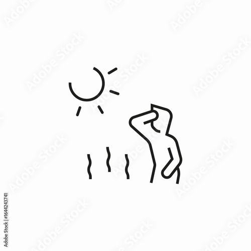 man hot weather icon sign vector