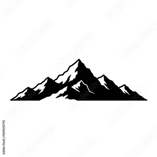 rocky mountains vector illustration, alps mountain silhouette inspirational for label and badge logo