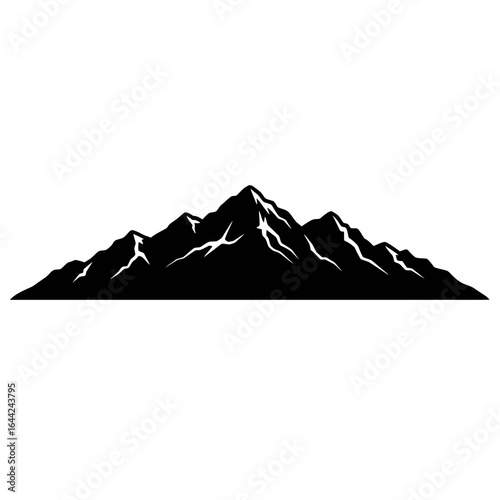 rocky mountains vector illustration, alps mountain silhouette inspirational for label and badge logo
